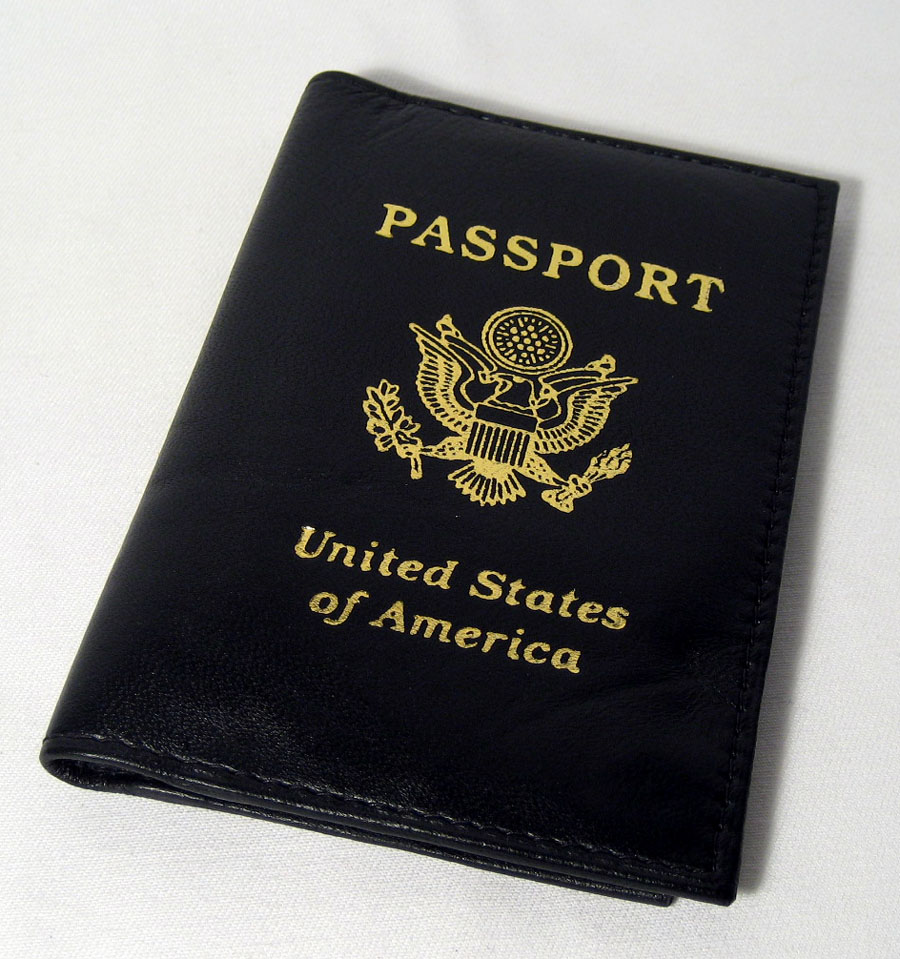GENUINE BLACK LEATHER PASSPORT COVER HOLDER CASE WALLET