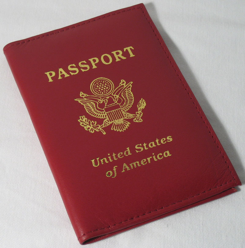 GENUINE BURGUNDY LEATHER PASSPORT COVER HOLDER WALLET !