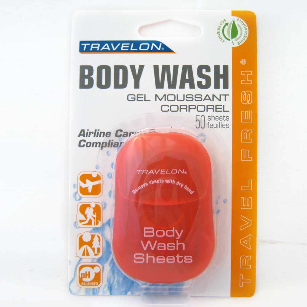 Travelon Body Wash Hand Bath Travel Slice Sheets Box Paper Soap 50 CT