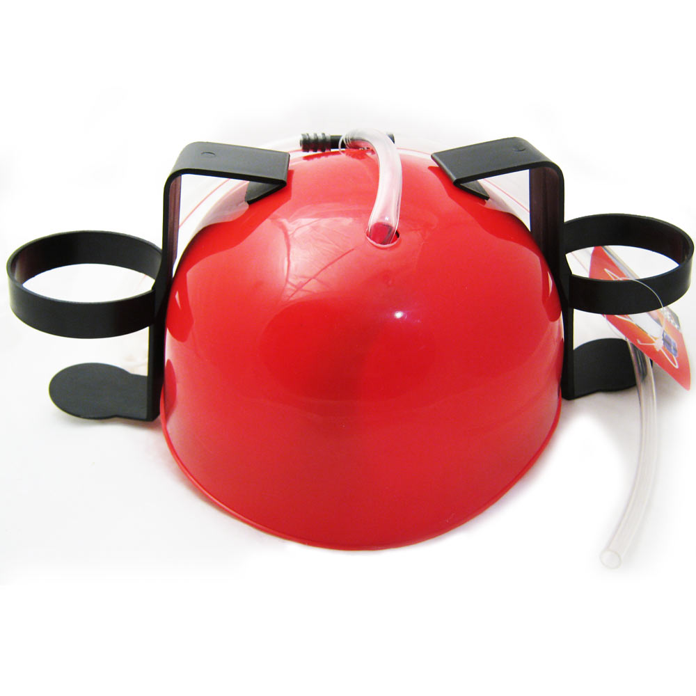 Beer Soda Guzzler Helmet Drinking Hat Red Party Hat Novelty Dispenser Gift New eBay
