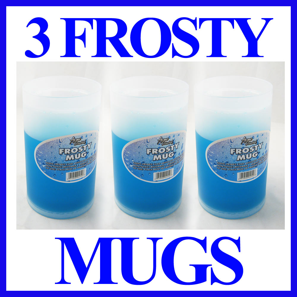 Frosty Freezer Mug Drinks Cold Beer Water Freeze New Gel 16 Oz Cup 3