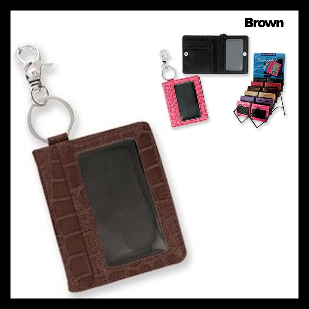 Metropolitan Caprice Leather Wallet ID Holder Credit Card Case Keychain