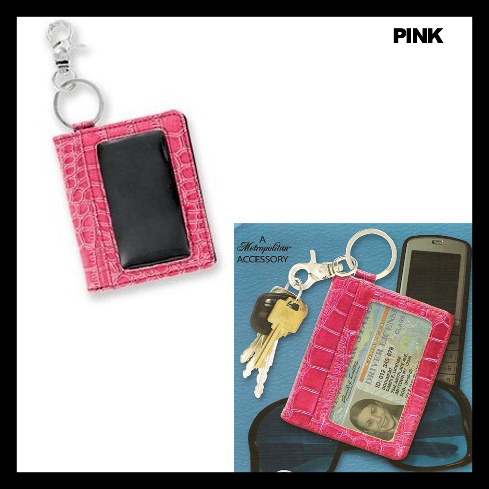 Metropolitan Caprice Leather Wallet ID Holder Credit Card Case Keychain