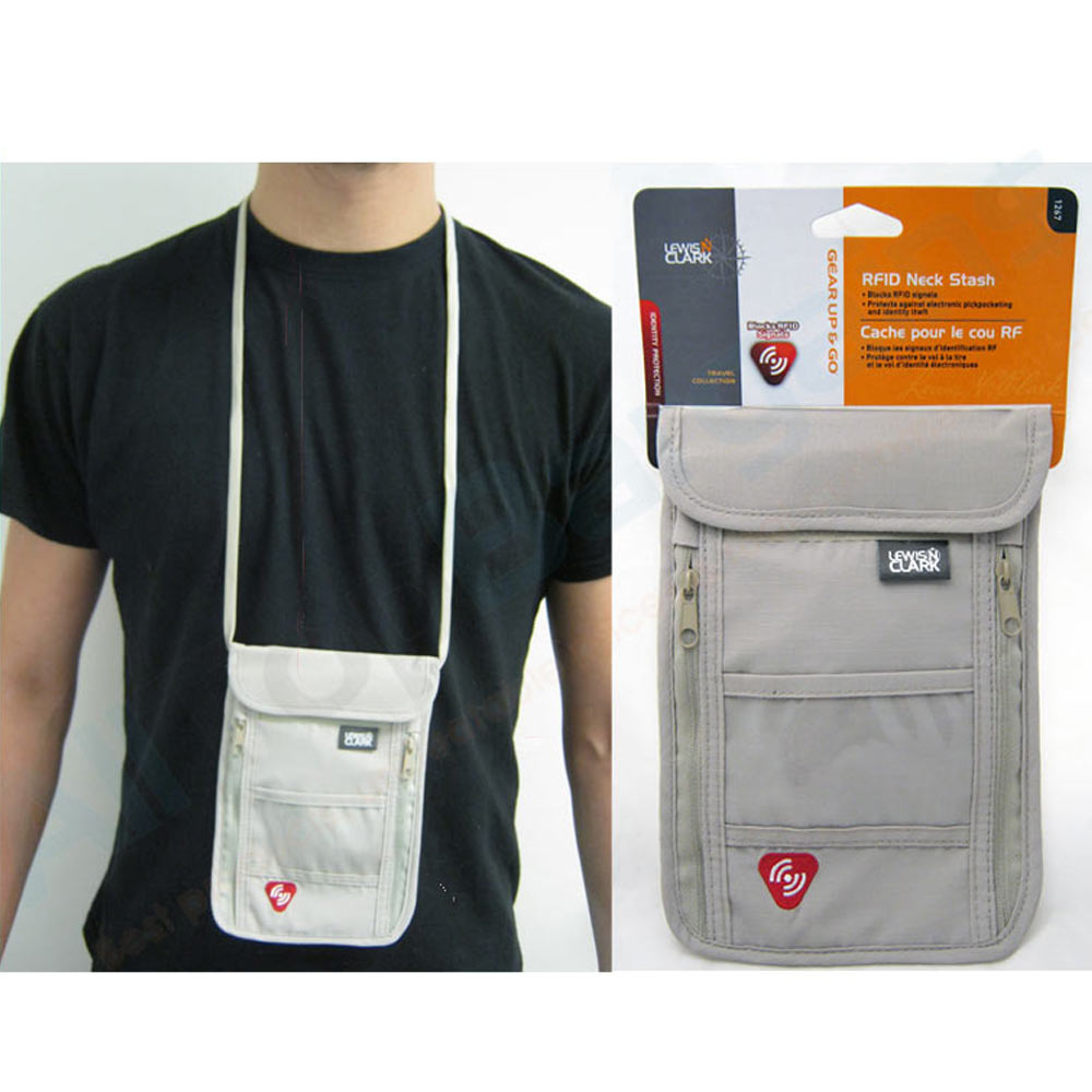 RFID Neck Stash Pouch Travel Holder Passport Id Wallet Bag Case By