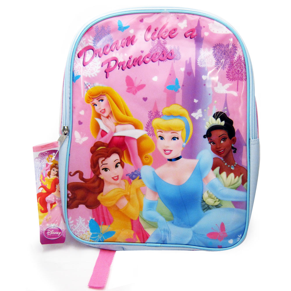 Disney Princess Backpack 15" Pink Book Bag School Girls Cinderella
