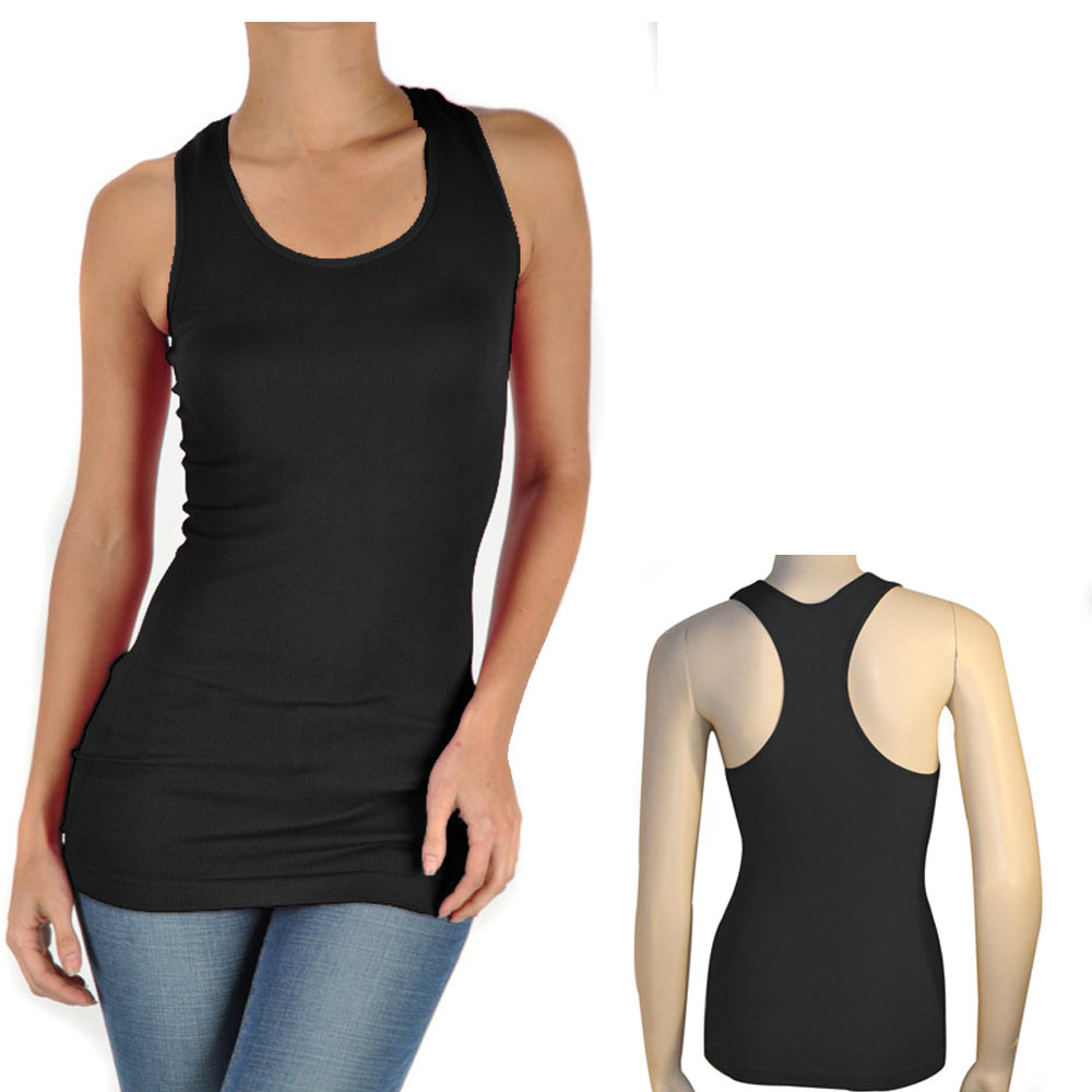 Women's Seamless Racerback Tank Top Stretch Sleeveless Basic Cami