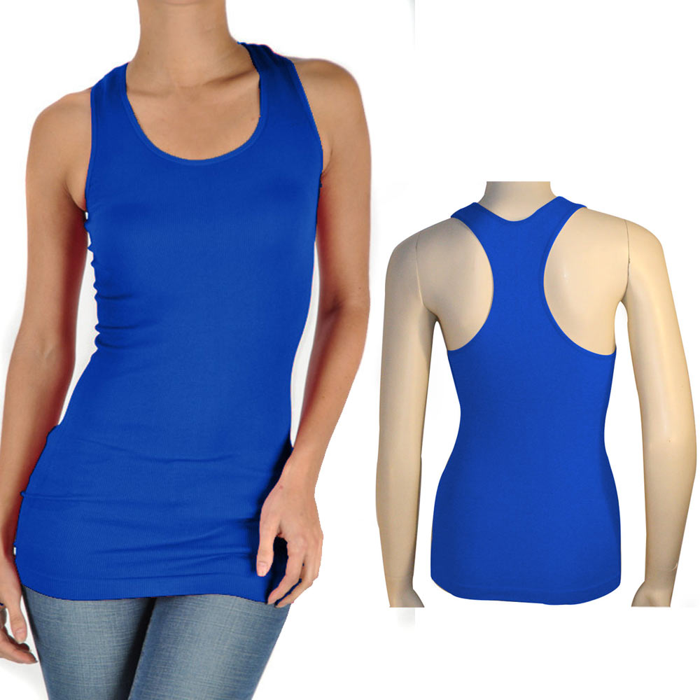 Women's Seamless Racerback Tank Top Stretch Sleeveless Basic Cami