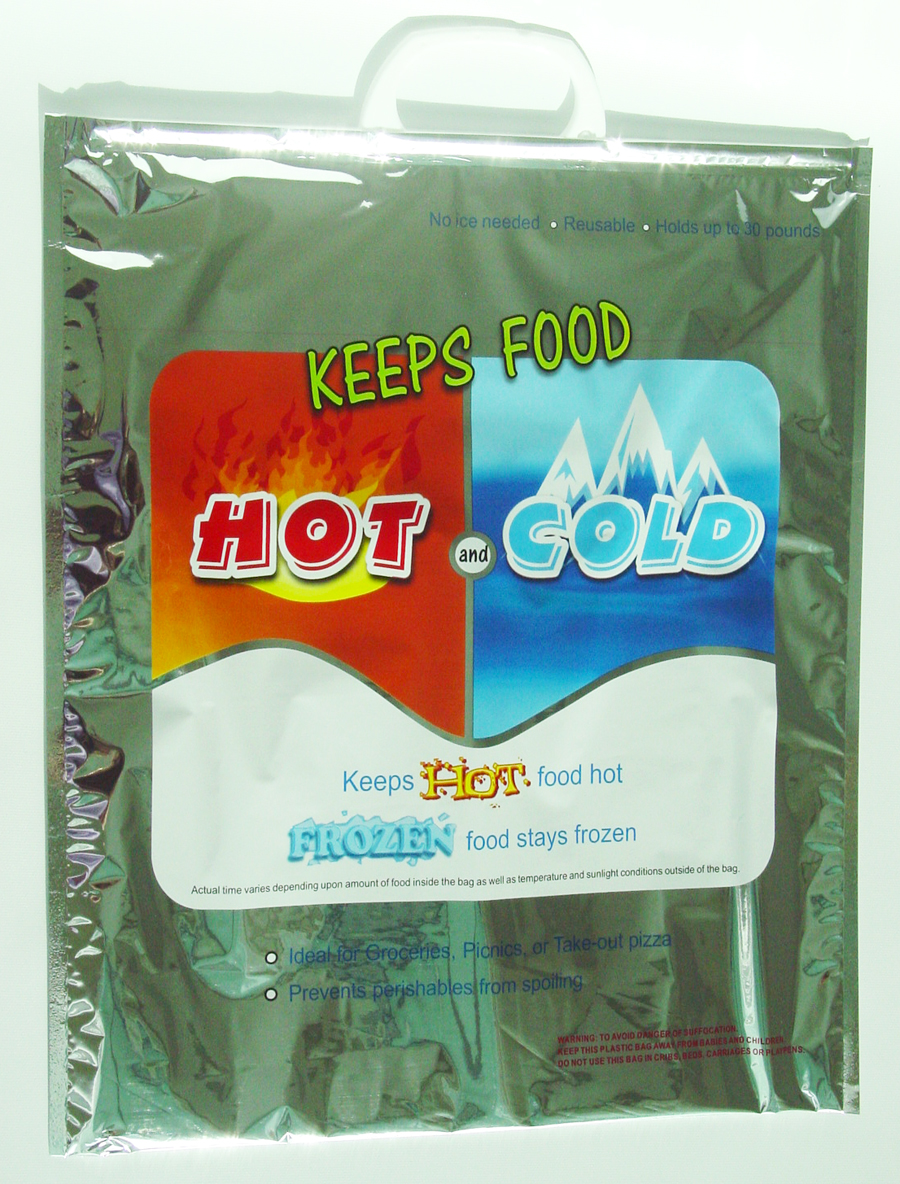 1Pc X Large Hot Cold Insulated Foil Grocery Bag Holds 30Lbs Thermal
