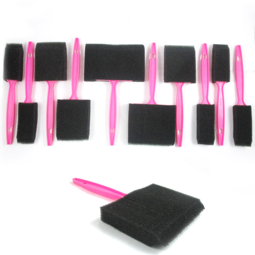 10 Pc Disposable Paint Foam Brushes 4" 3" 2" 1" Brush Tool Fabric