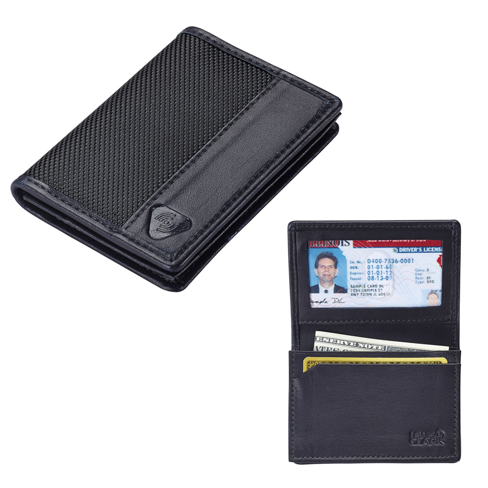 RFID Wallet Mens ID Card Holder Compact Leather Slim Security Lewis N Clark ! | eBay