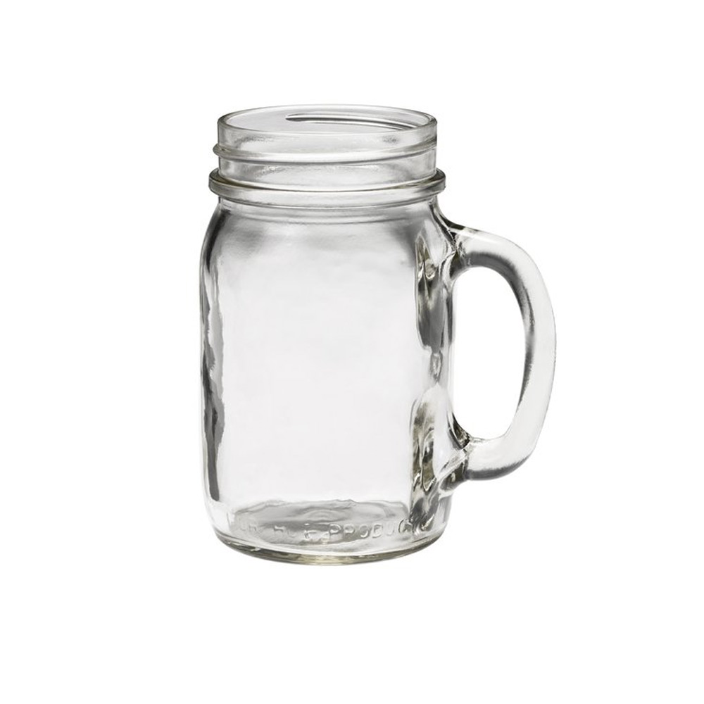 1 Mason Jar With Handle Mug Rustic Bridal Wedding Drinking Glass Clear