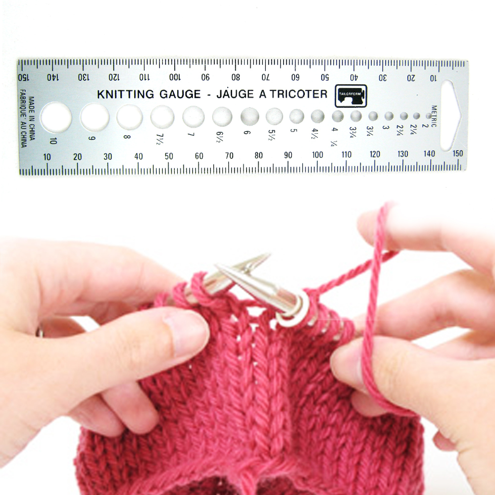 New Knitting Gauge Knit Needle Sizer Ruler Measure Tool US Canada Size