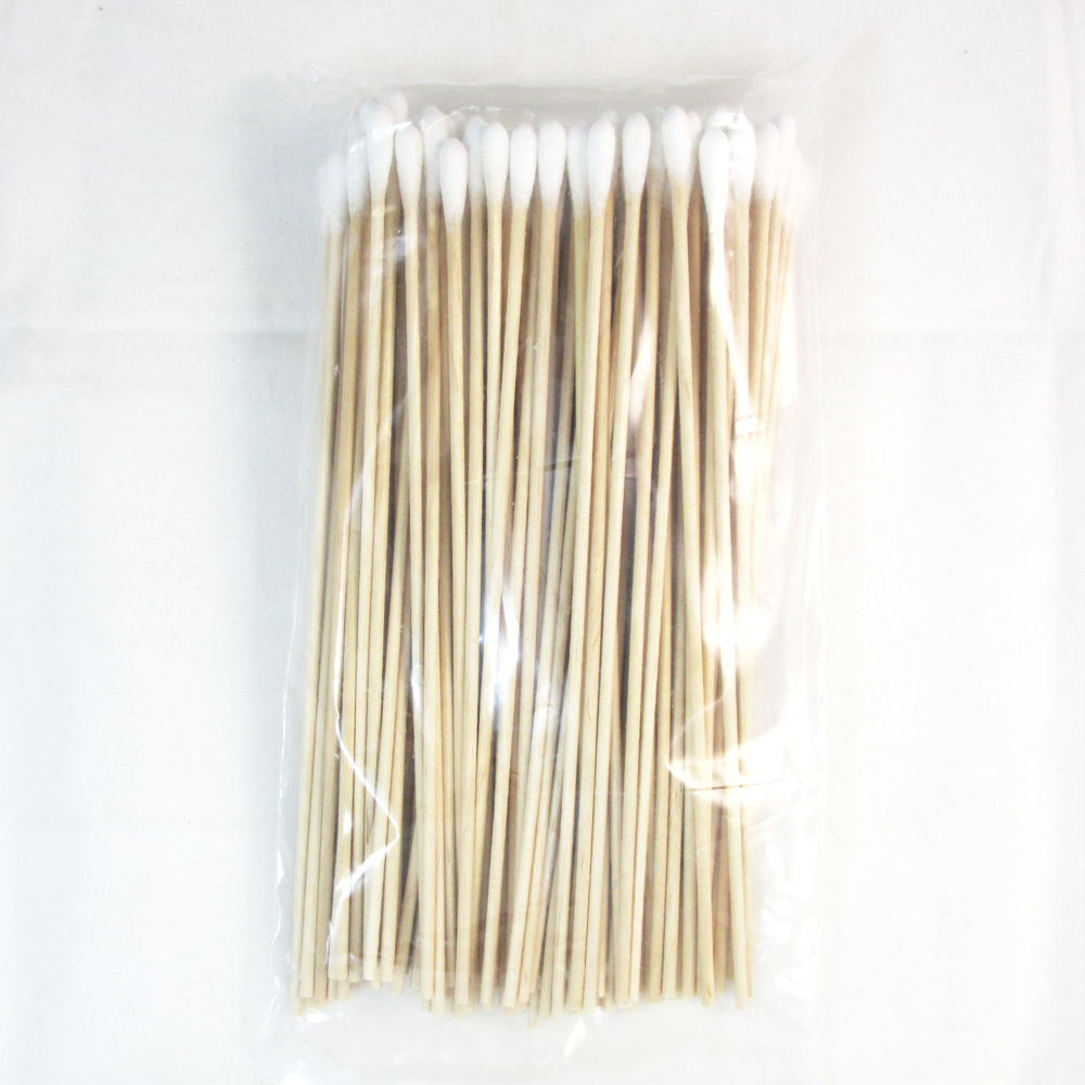 100 Pc Cotton Swab Applicator Qtip Swabs 6" Extra Long Wood Handle