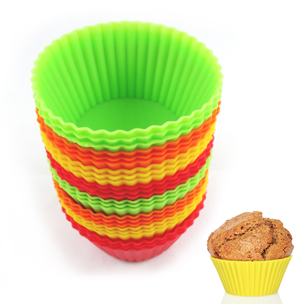12 Silicone Cupcake Liner Holders Bake Muffin Dessert Baking Chocolate