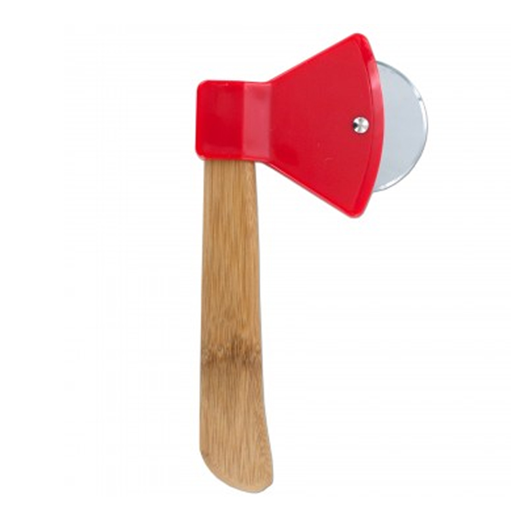 Pizza Axe Cutter Ax Shaped Wheel Sharp Slicer Wooden Chef Gift Kitchen