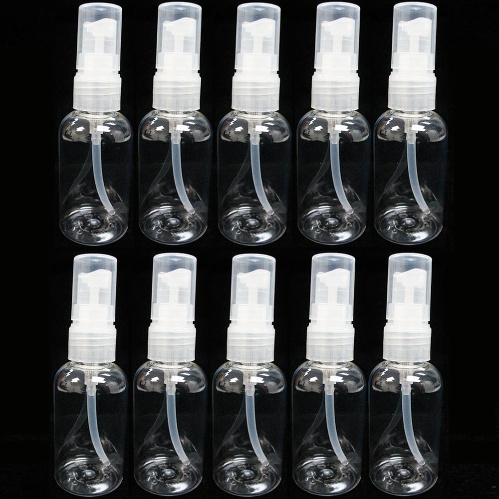 10 Clear Plastic 2 OZ PET Empty Spray Bottles Refill Mist Pump Travel