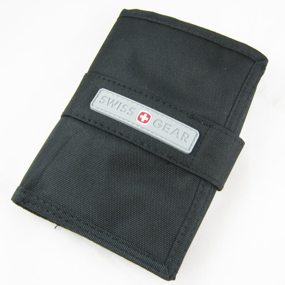 Swiss RFID Airport Id Ticket Wallet Holder TriFold Black Passport