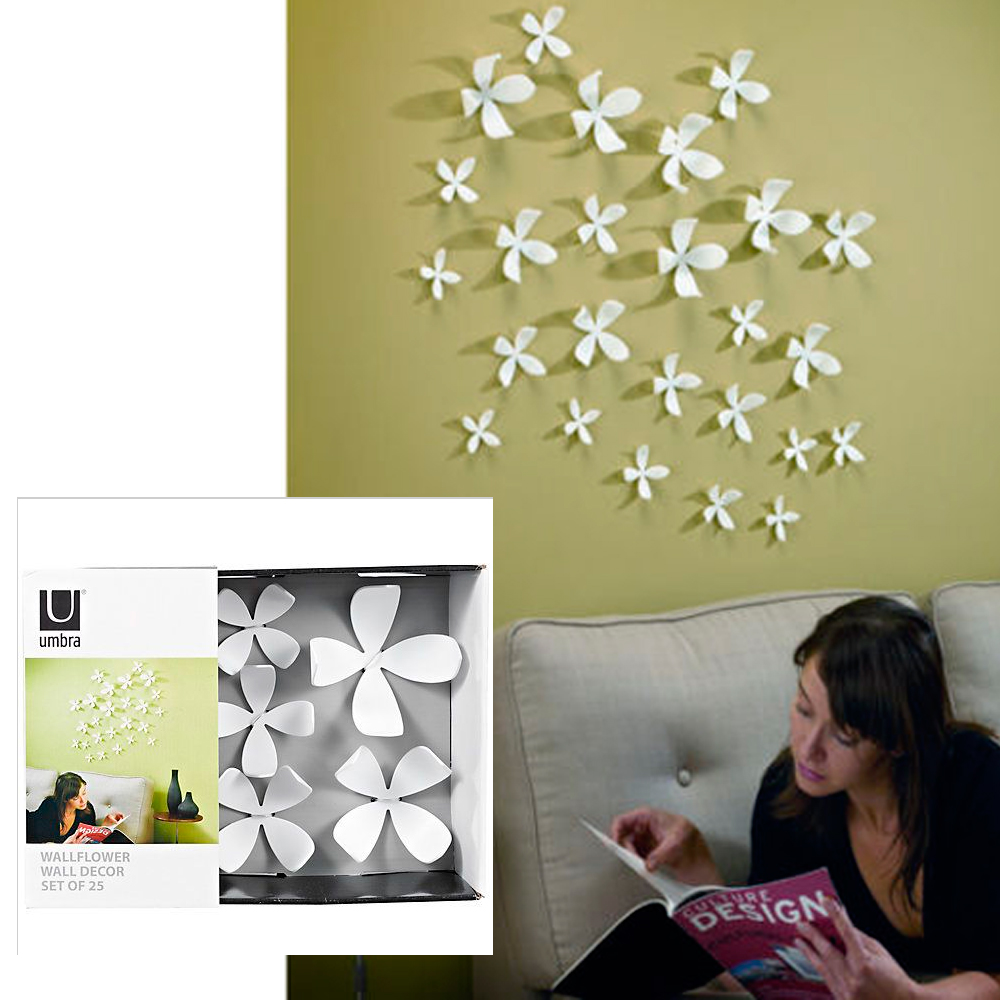 Umbra Wallflower Wall Decor 25 Flowers White Diy Nature Art Home Room