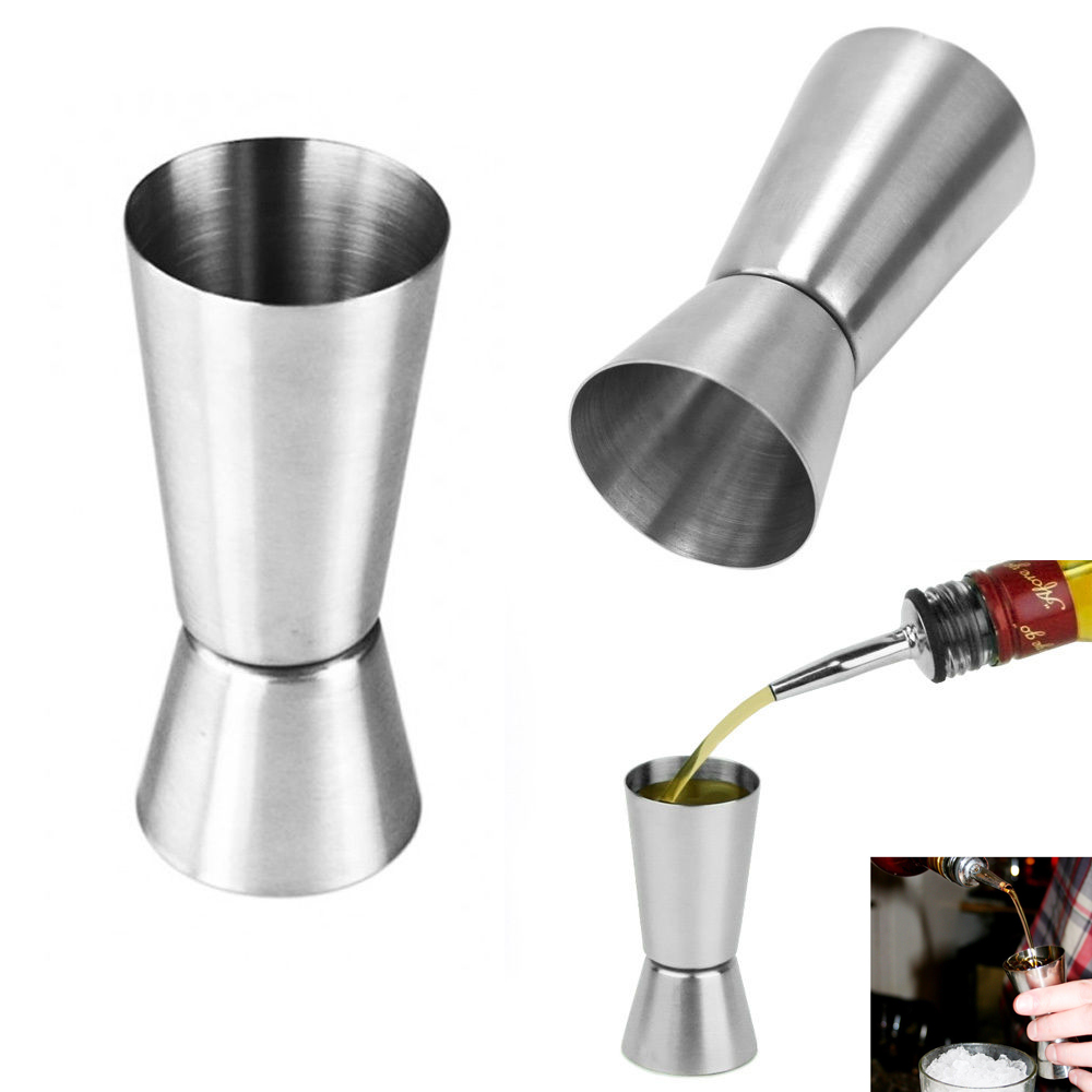 1 Stainless Steel Jigger Cocktail Double Measure Mixing Liquor Drinks