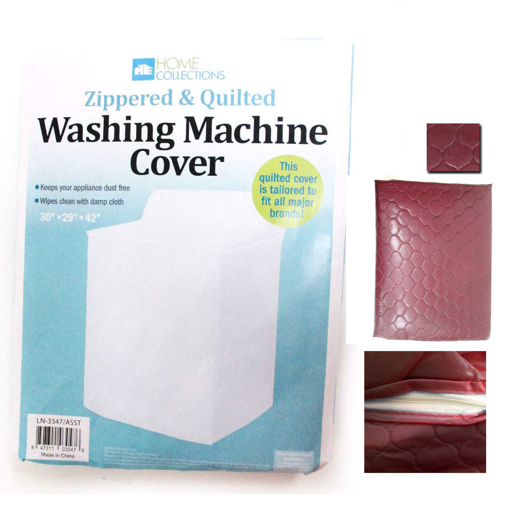 1 Vinyl Quilted Washing Machine Dryer Cover Top Load Dust Zippered