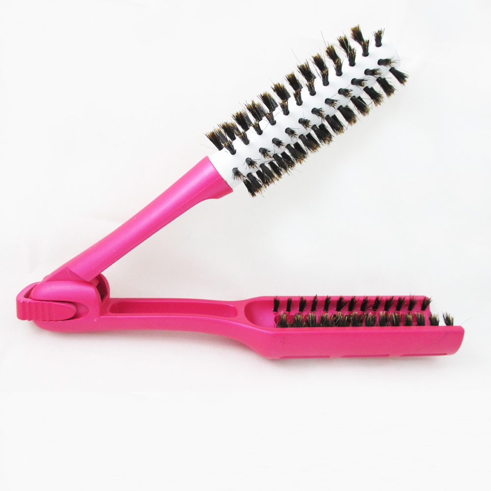 Hair Straightening Curling Styling Brush Tourmaline Ceramic Flat