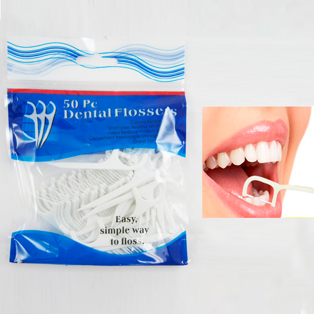 60 Dental Flossers Clean Teeth Dental Floss Brush Gums Tooth Picks Oral
