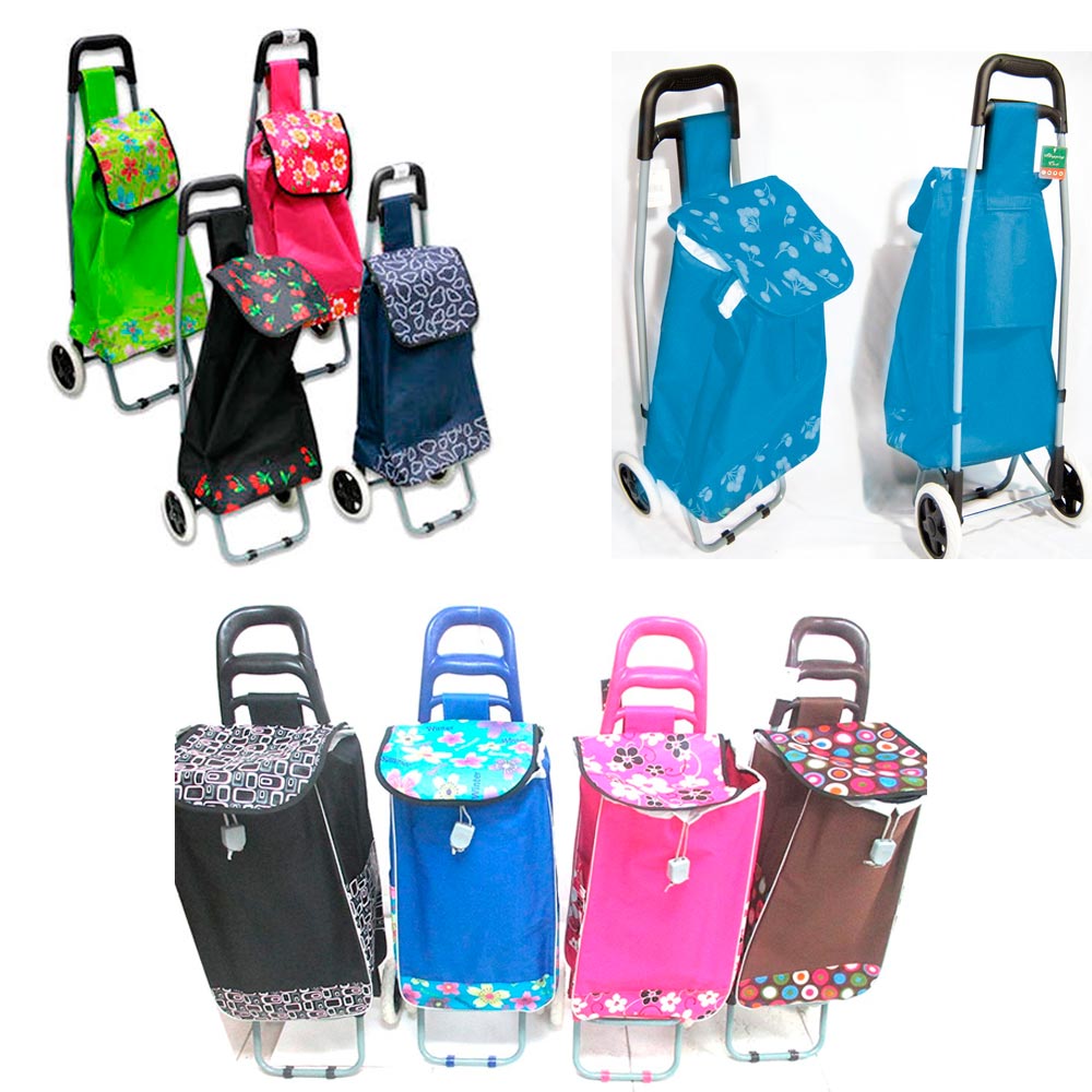 Grocery Bag Shopping Cart Dolly Holder Wheel Utility Rolling Fabric