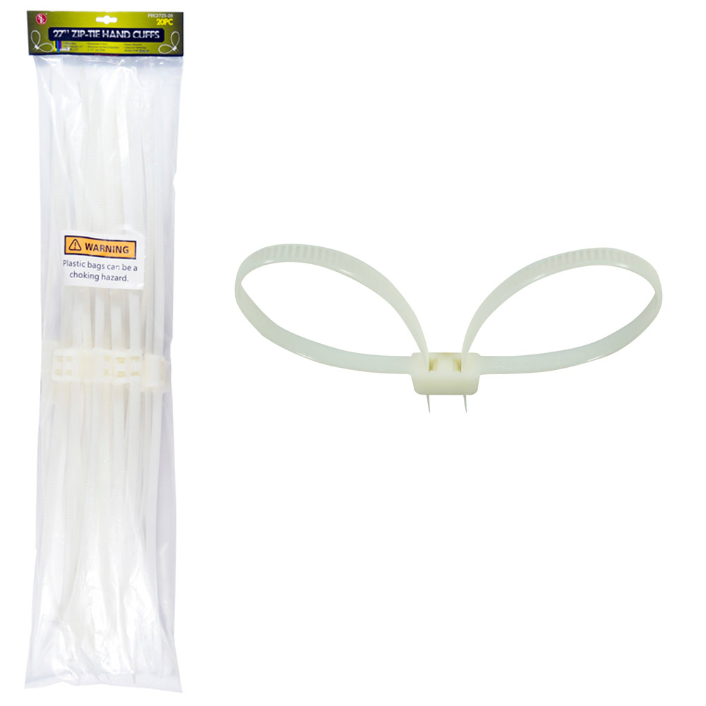 20 PC Plastic Zip Tie 27" Handcuffs Police Riots Emergency Restraint