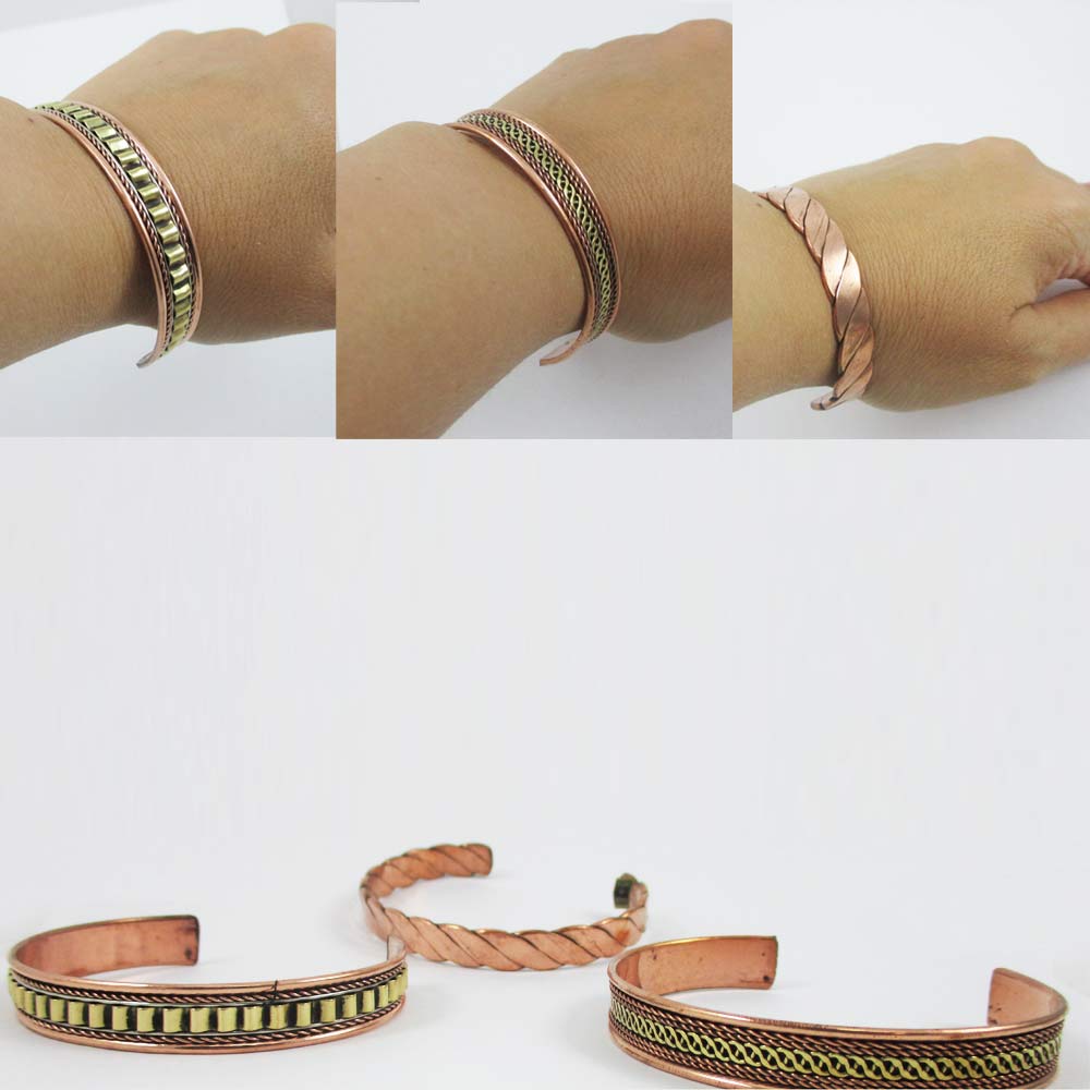 Copper Pain Relief Healing Therapy Arthritis Cuff Bracelet Bangle Women