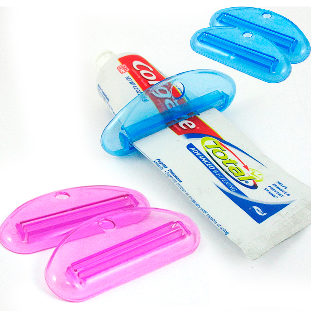 2 Ez Plastic Tube Squeezer Toothpaste Dispenser Holder Rolling Bathroom