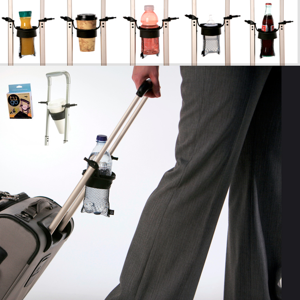Tugo Luggage Cup Drink Bottle Cans Holder Attaches To Rolling Bags