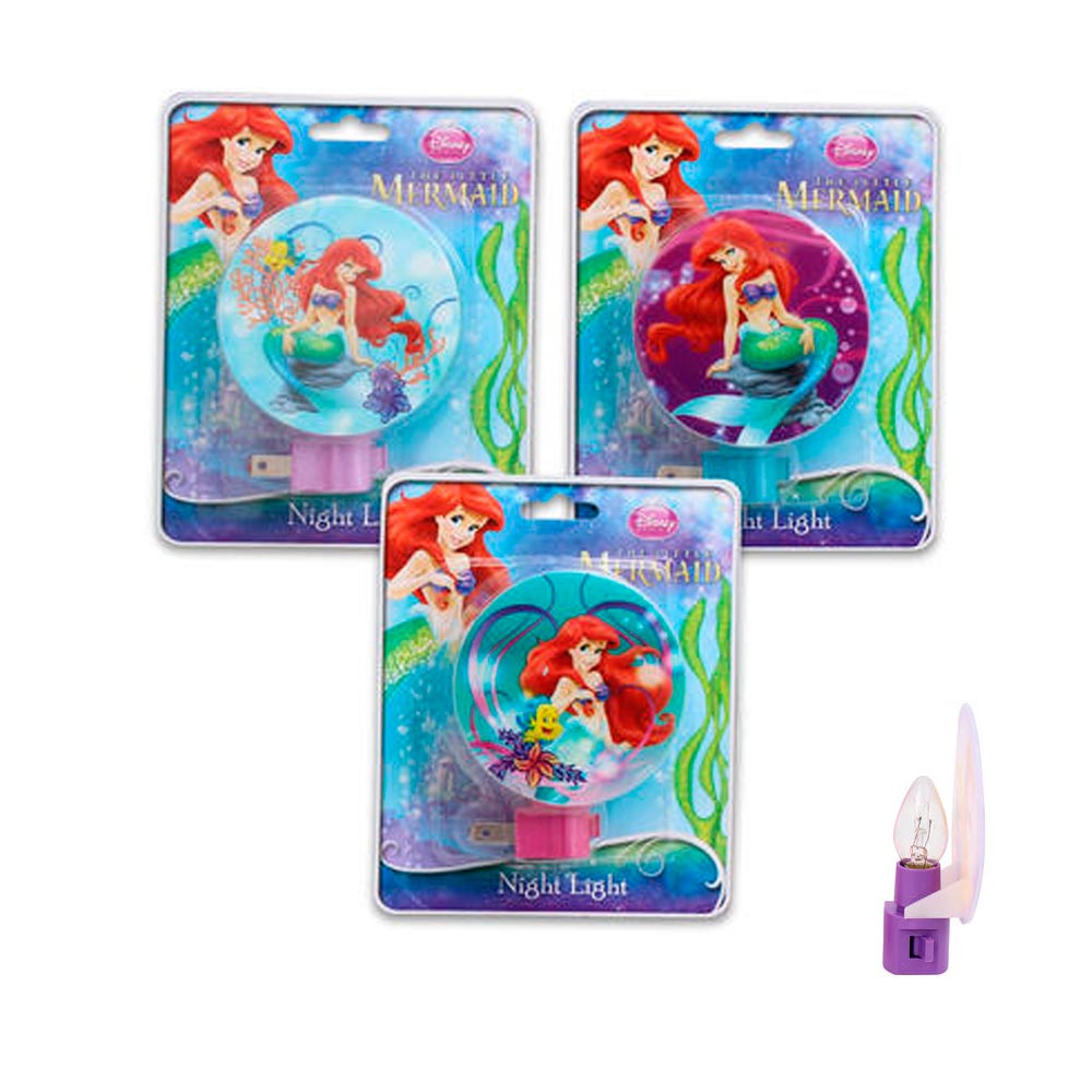 2 Disney Little Mermaid Night Light Ariel Plug In Girls Room Decor Gift