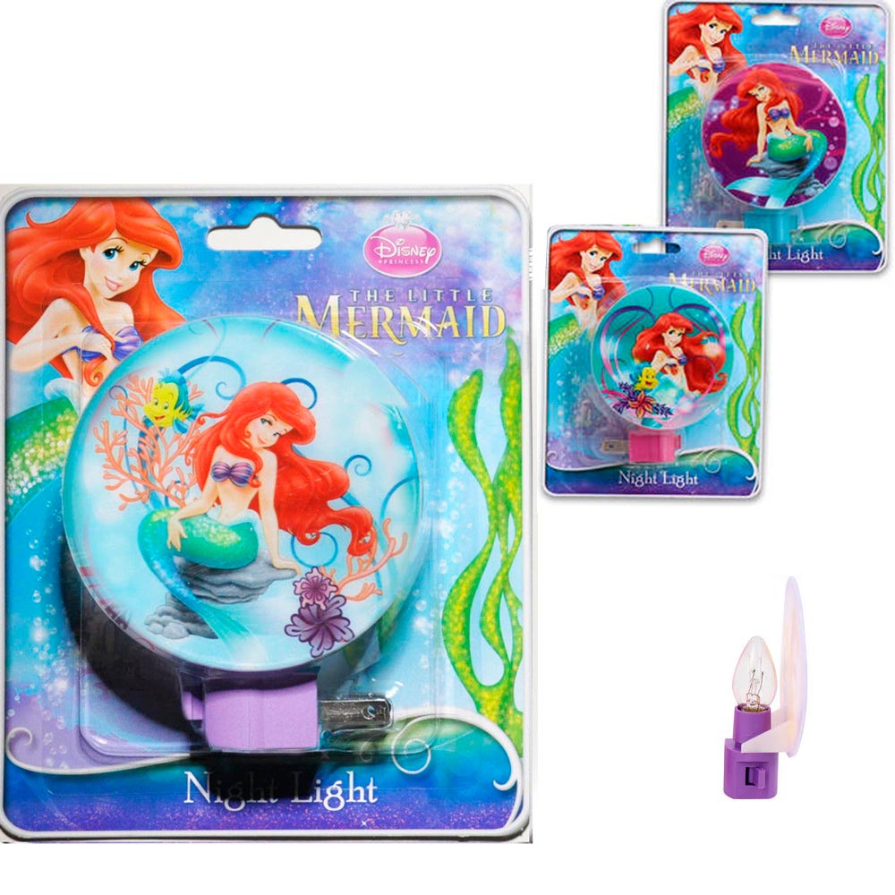 2 Disney Little Mermaid Night Light Ariel Plug In Girls Room Decor Gift