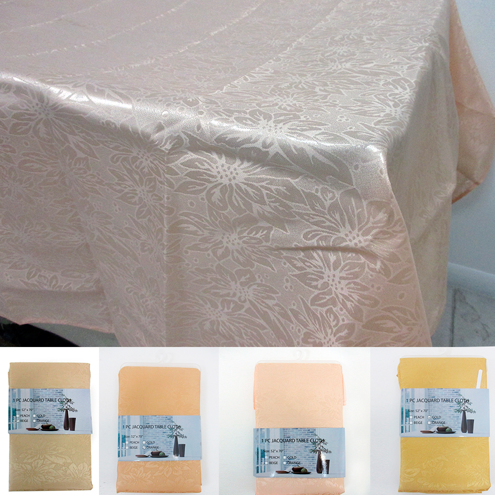 Jacquard Floral Table Cloth Linen 52X70 Rectangle Cover Elegant