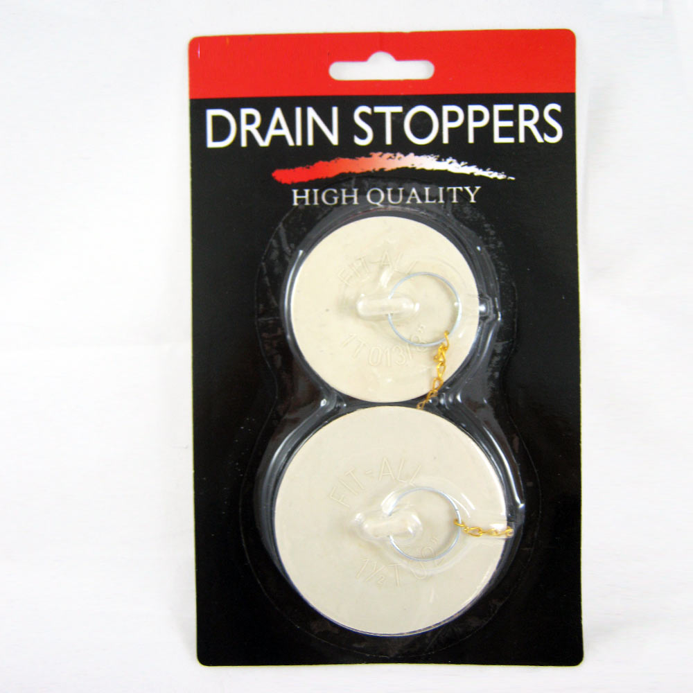 2 x Rubber Drain Stoppers Plugs Large Small Bathtub Bath Kitchen Sink