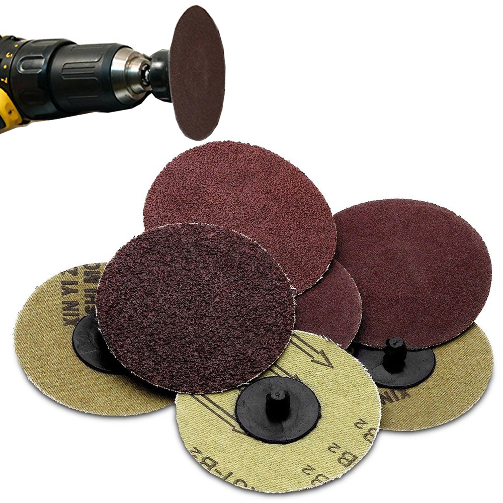 50Pcs 3" 60 Grit Roloc Sanding Disc R Type Discs Abrasive Roll Lock