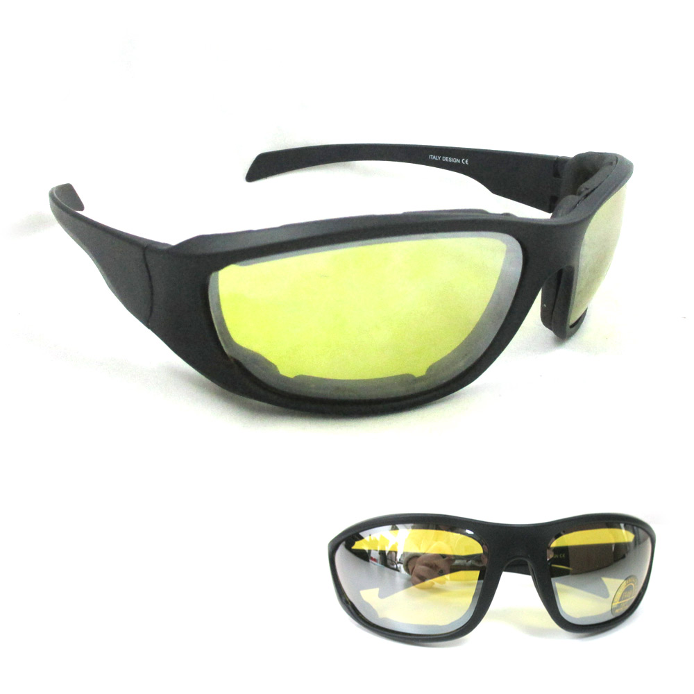Comfortable Details about   3 Pair COMBO Motorcycle Riding Glasses Smoke Clear Yellow Padded 