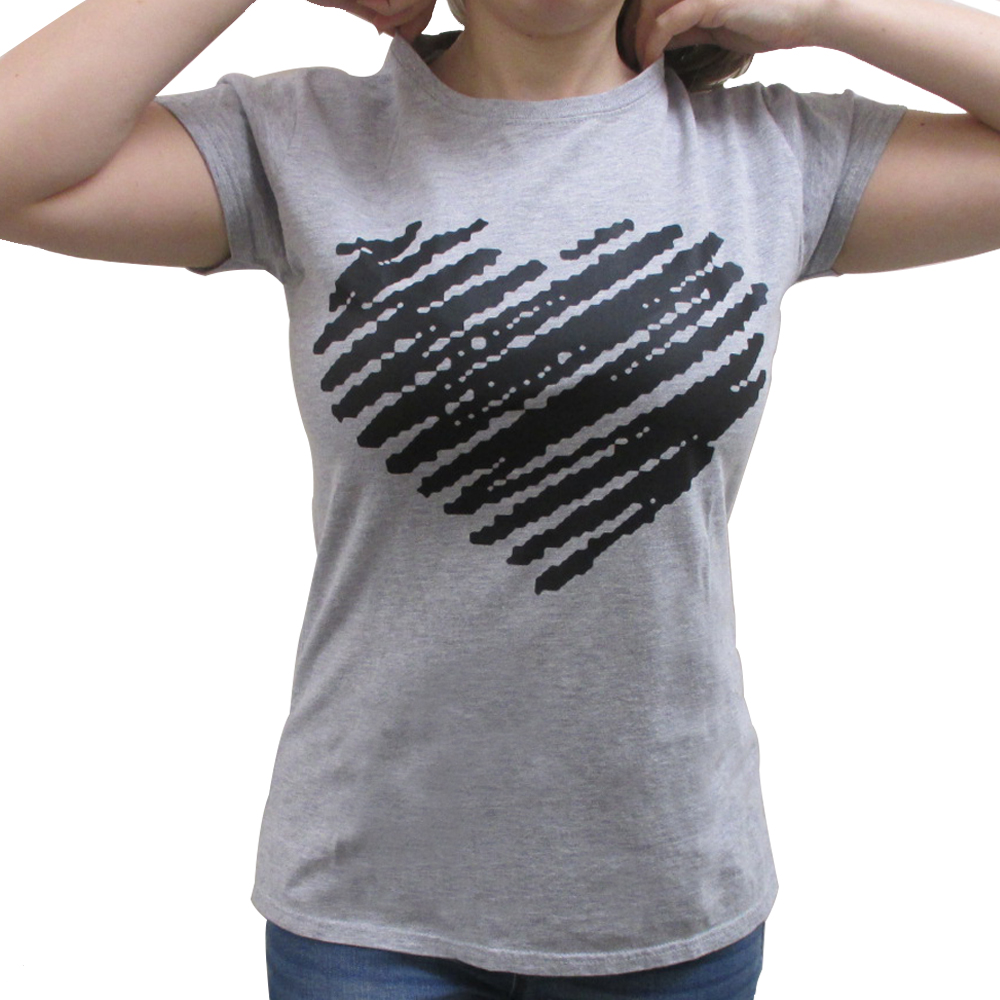Women Heart Love T-Shirt Graphic Tee 