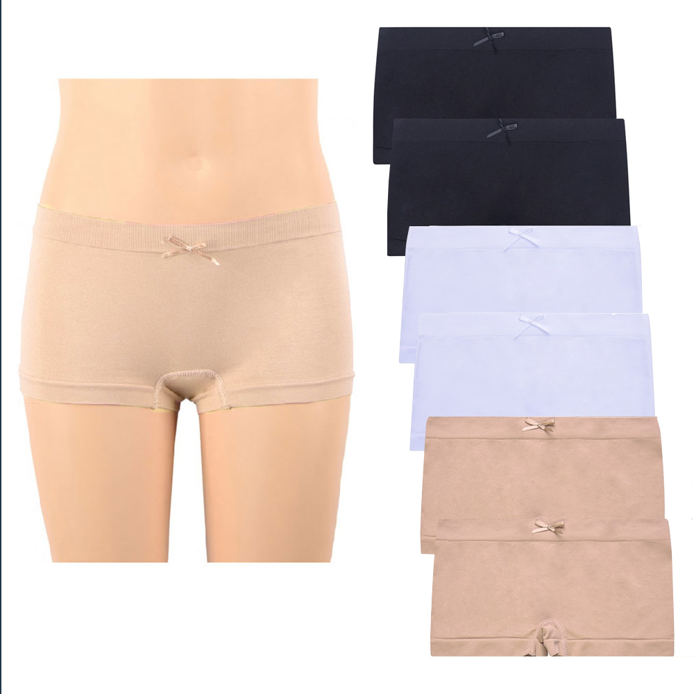 6 Pc Girls Panties Boy Shorts Cute Underwear Panty Stretch Kids Sizes S/M  L/XL