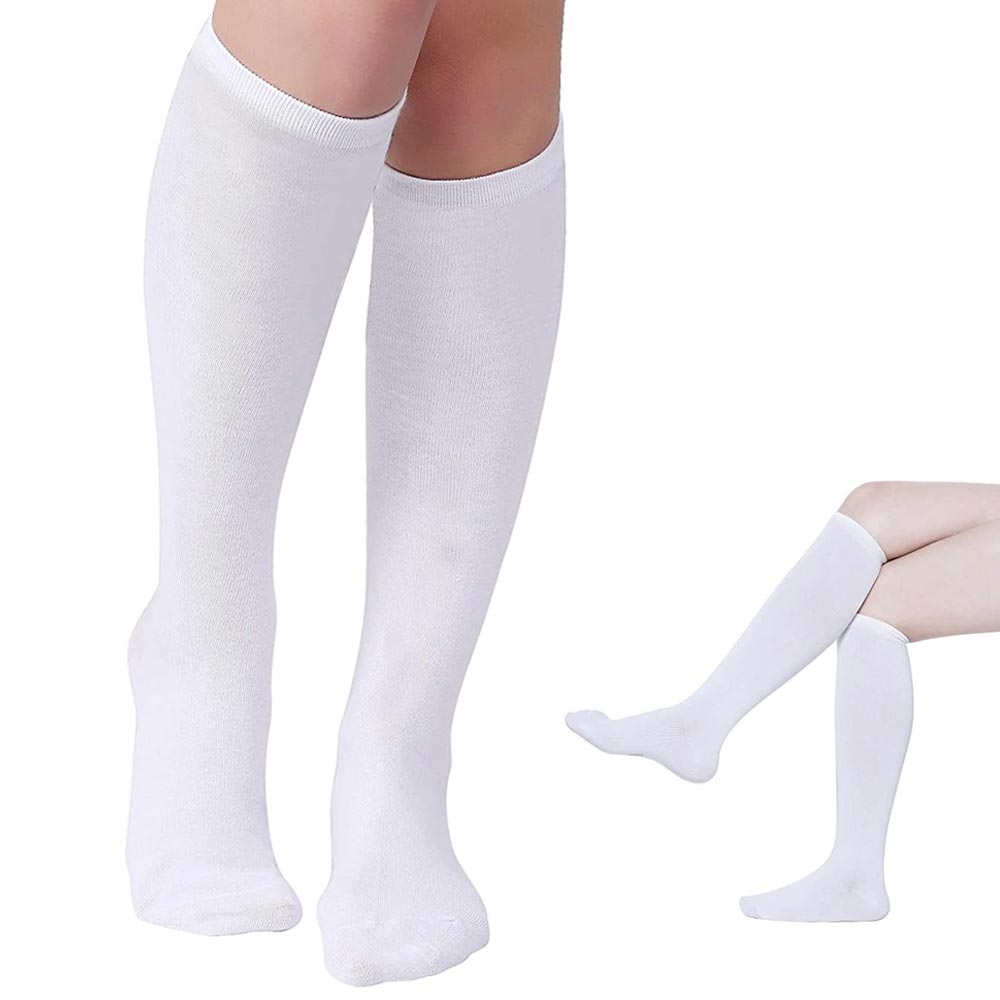 Knee High Socks School Girl Uniform Soccer Sport Women Girls White Size 9-11 6-8 - 第 16/25 張圖片